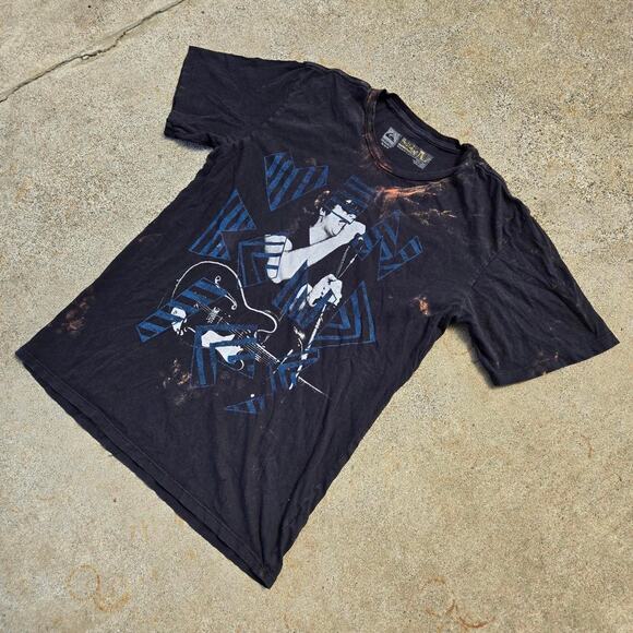 Vtg Y2k QUIKSILVER Lead Singer Graphic Print Bleached Skate Surf T Shirt Med - Picture 2 of 5